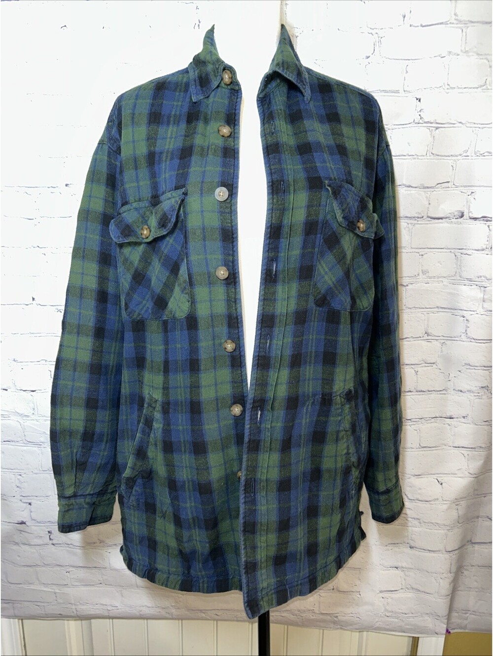 Vintage Saddlebred Mens M Flannel Shirt Jacket Plaid Lined Shacket Workwear 90s